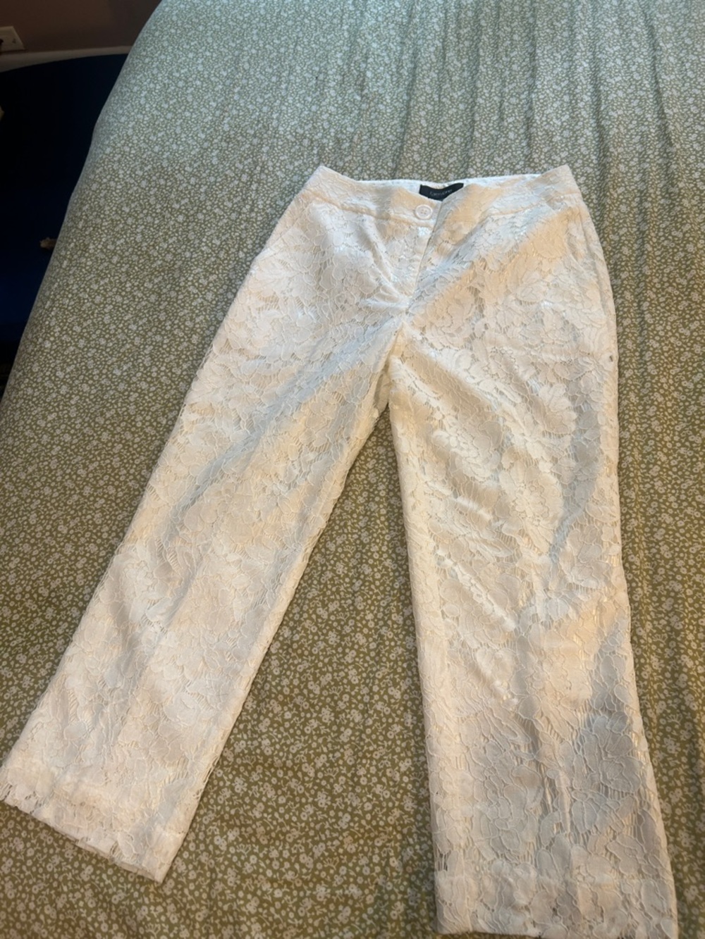 Karen Kane Cream Lace Straight Pants